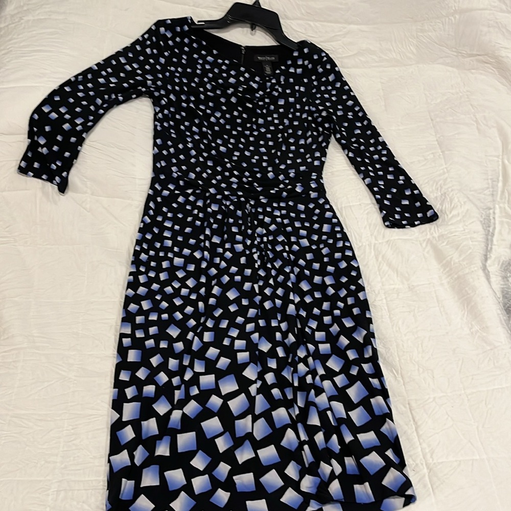 Whit House/Black Market Dress with incredible details. Long sleeves. Size 4.